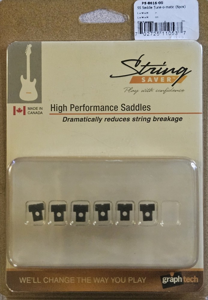 Genuine Graph Tech String Saver Saddle Tune-O-Matic (6 Pcs) PS-8616-00