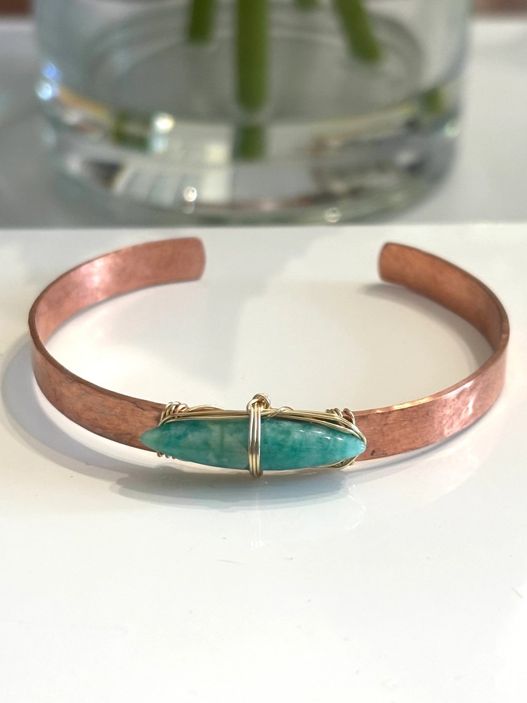 Dainty Amazonite Cuff Bracelet