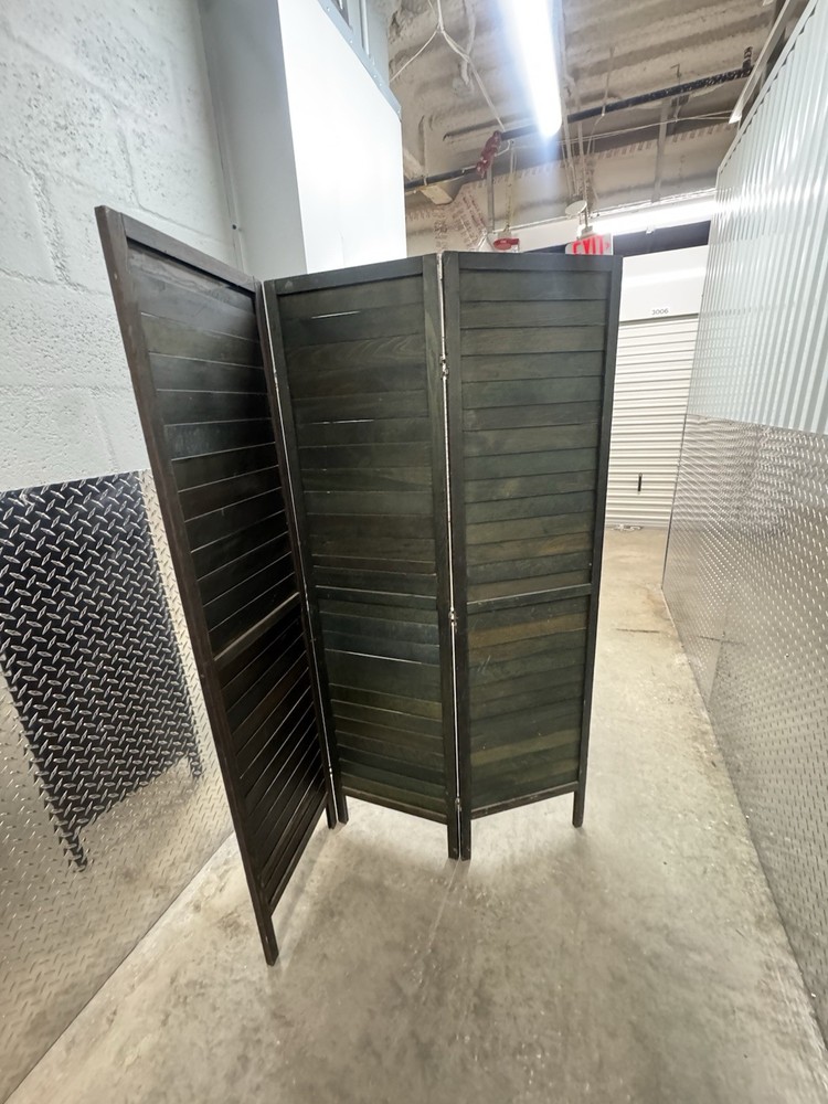 3 Panel Wood Room Divider Tall Folding Privacy Screen Louvered Partition