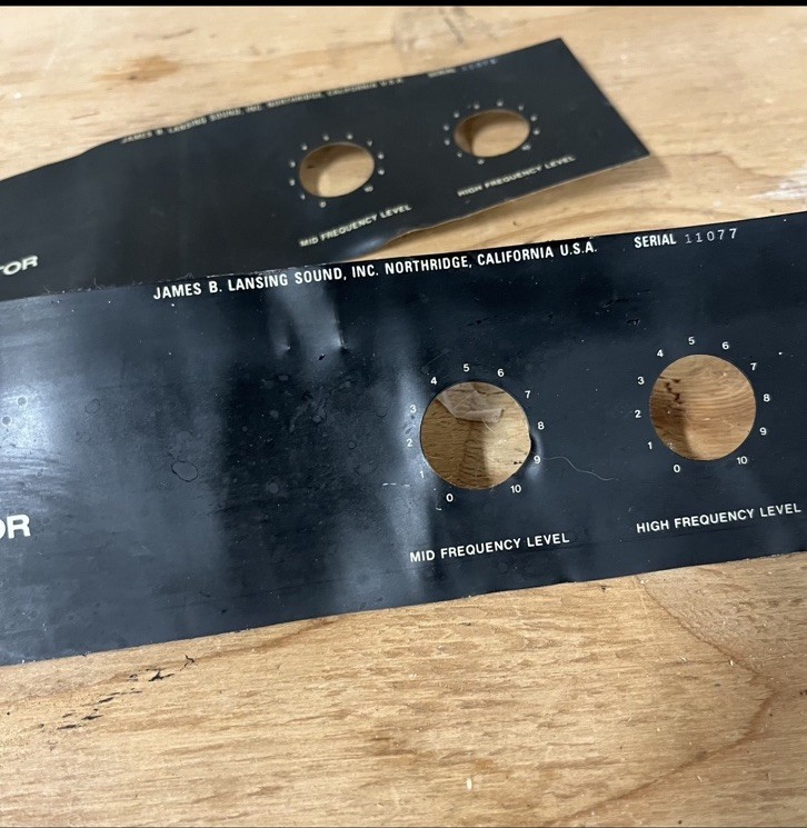 jBL 4311B Front Speaker Baffle Panel Badges Aluminum PAIR Replacements Used