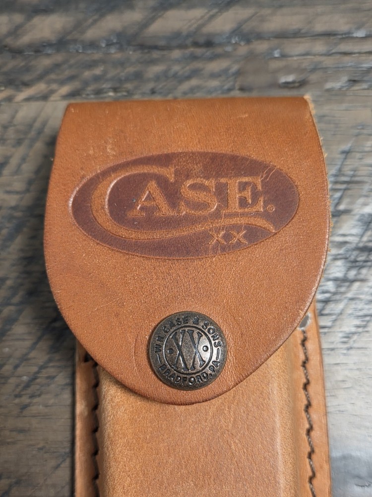 CASE Lg Leather Sheath Brown XX Snap Embossed Case, Nice!