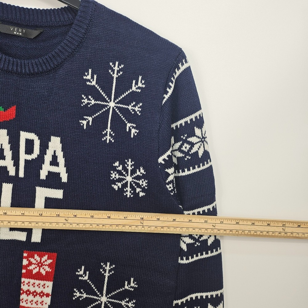 V By Very - Papa Elf Christmas Jumper - Navy - Medium