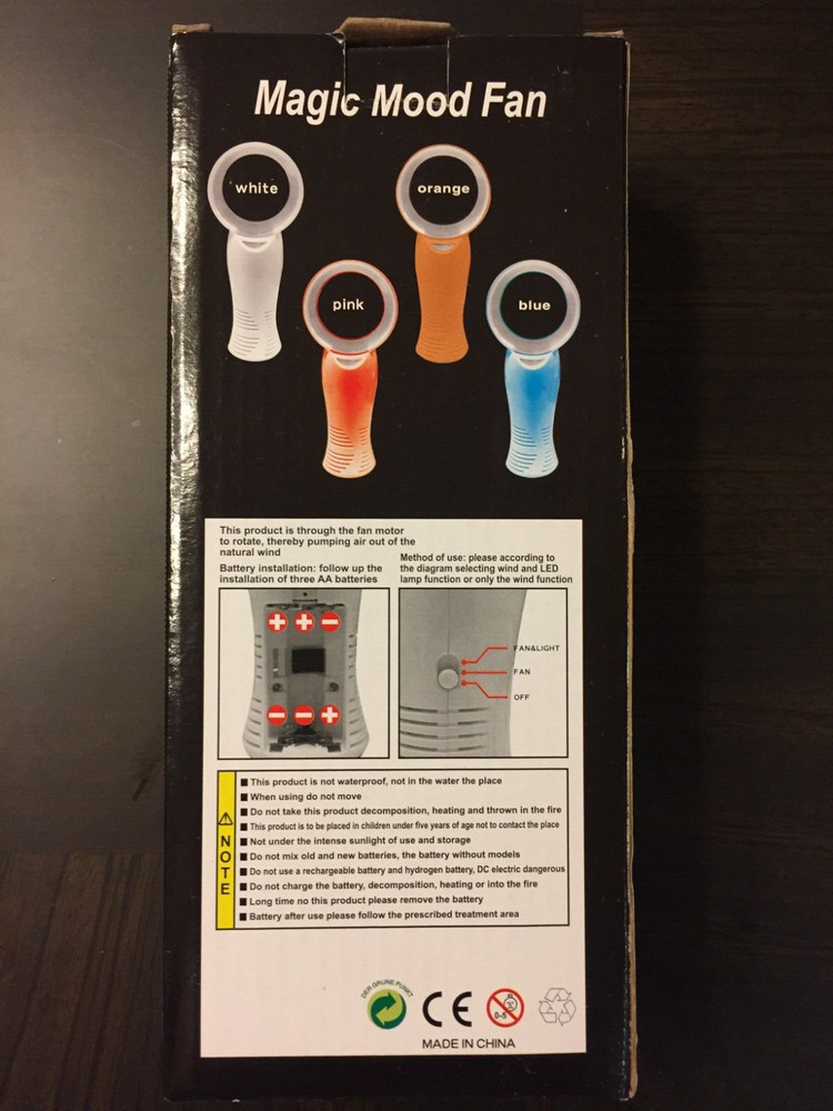 bladeless fan portable with led change color