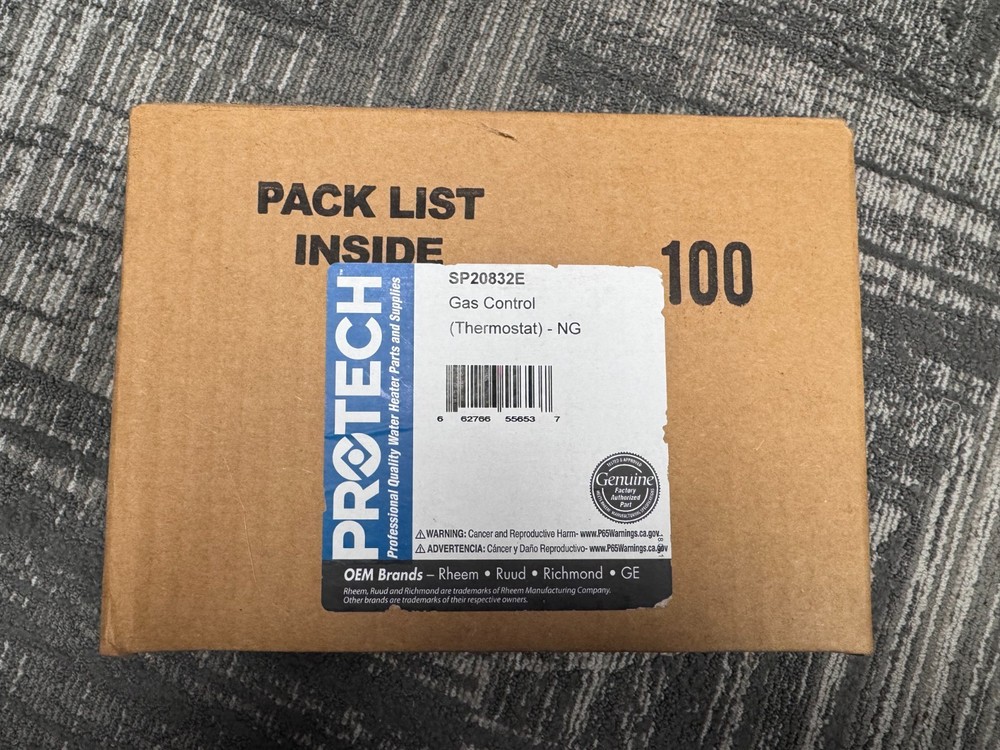 Rheem Water Heater Gas Control Thermostat (SP20832E)