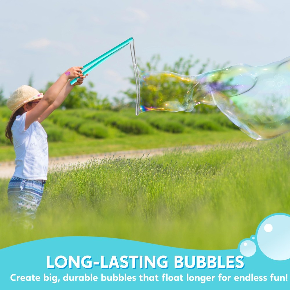SYNCFUN Giant Bubble Wand Kit (3-Piece Set) with Concentrate Large, Green