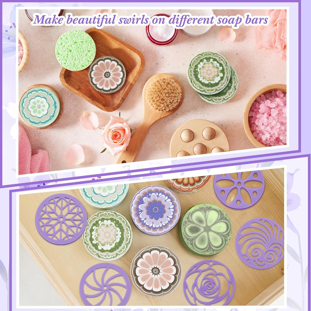 16 Pcs Soap Kaleidoscope Pull through Mold Big Silicone Tube Column Mold Embed M