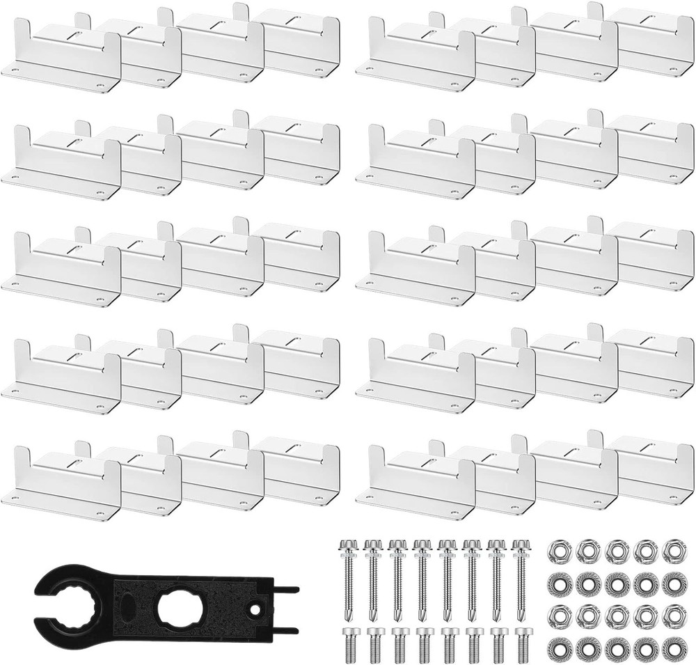Konohan 10 Set Solar Panel Mounting Brackets Z Bracket Aluminum silver mainly