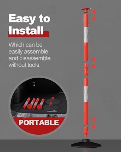 Pack Traffic Delineator Post with Weighted Base, Portable 34 INCH 2 Orange