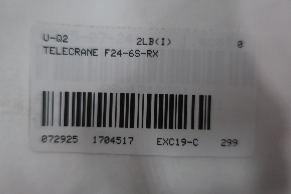 Telecrane F24-6S-RX Remote Control