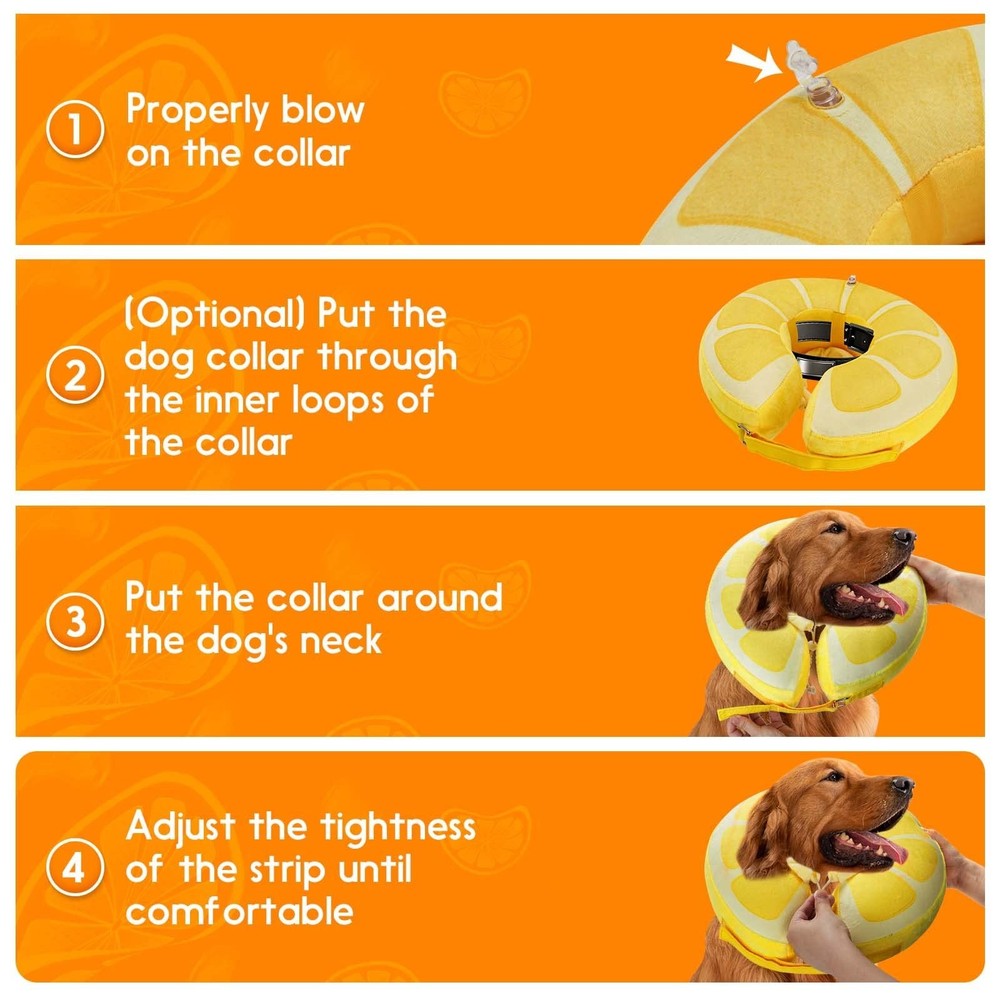 Inflatable Dog Cone, Protective Inflatable Collar for Large Dogs,Soft Adjusta...