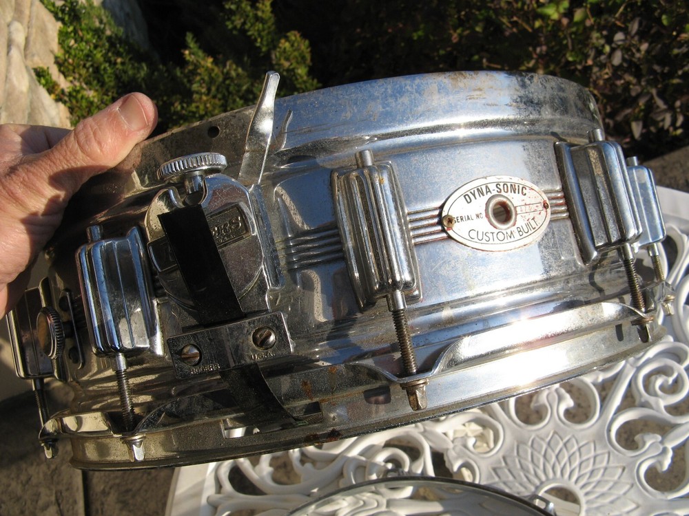 Vintage Rogers Dyna-Sonic Custom Built Snare Drum Needs Work