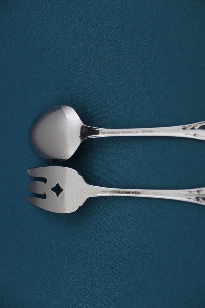 Oneida WHITTIER Serving (2pc Set) Tablespoon / Meat Fork Oneidaware Stainless