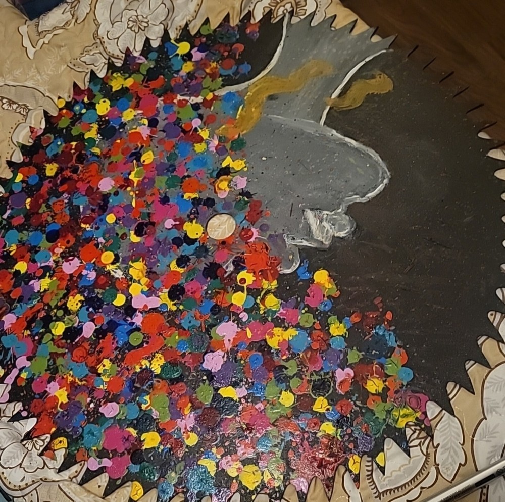 Hand Painted Saw Blade African Art