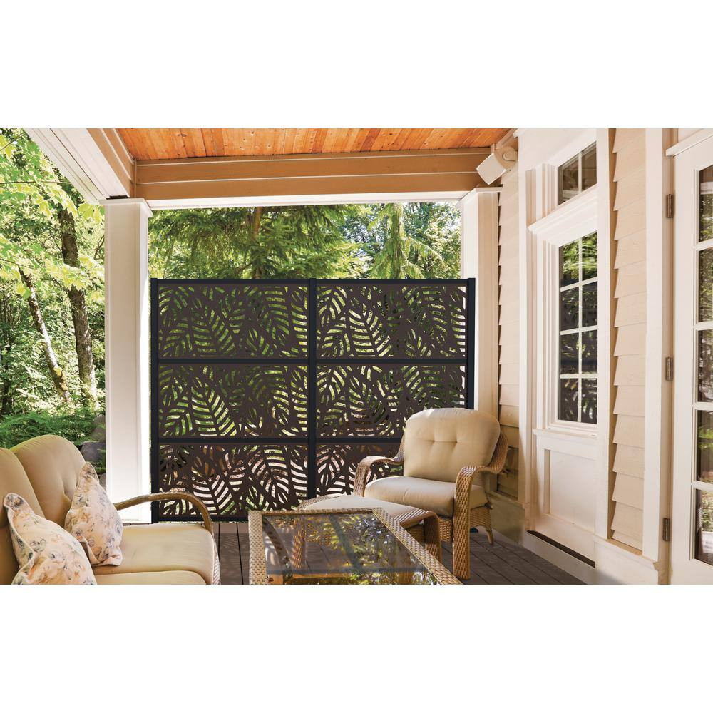 3 Ft. X 6 Ft. Sanibel Black Polypropylene Decorative Screen Panel