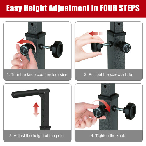 Power Tower Adjustable Heavy Duty Pull Up Bar Home Indoor Gym Workout Training