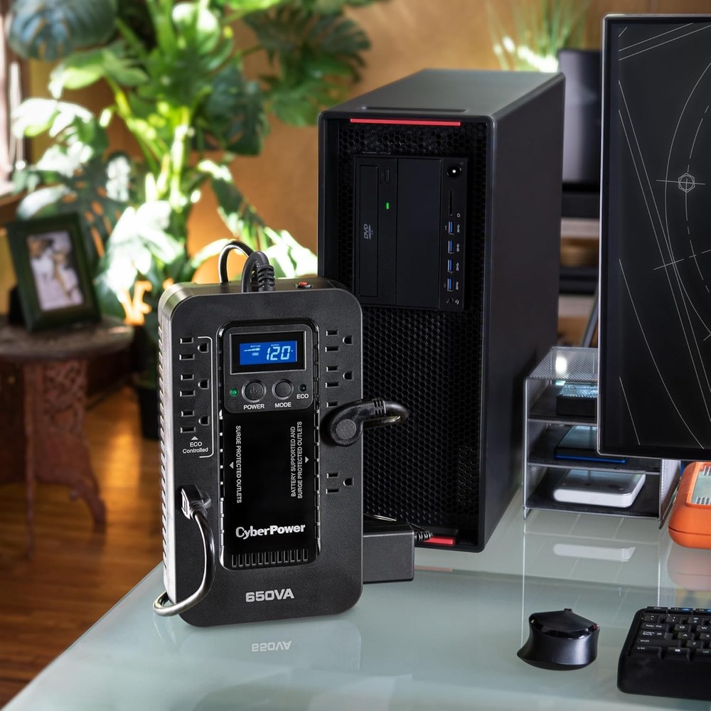 Battery Backup Surge Protector UPS System Compact
