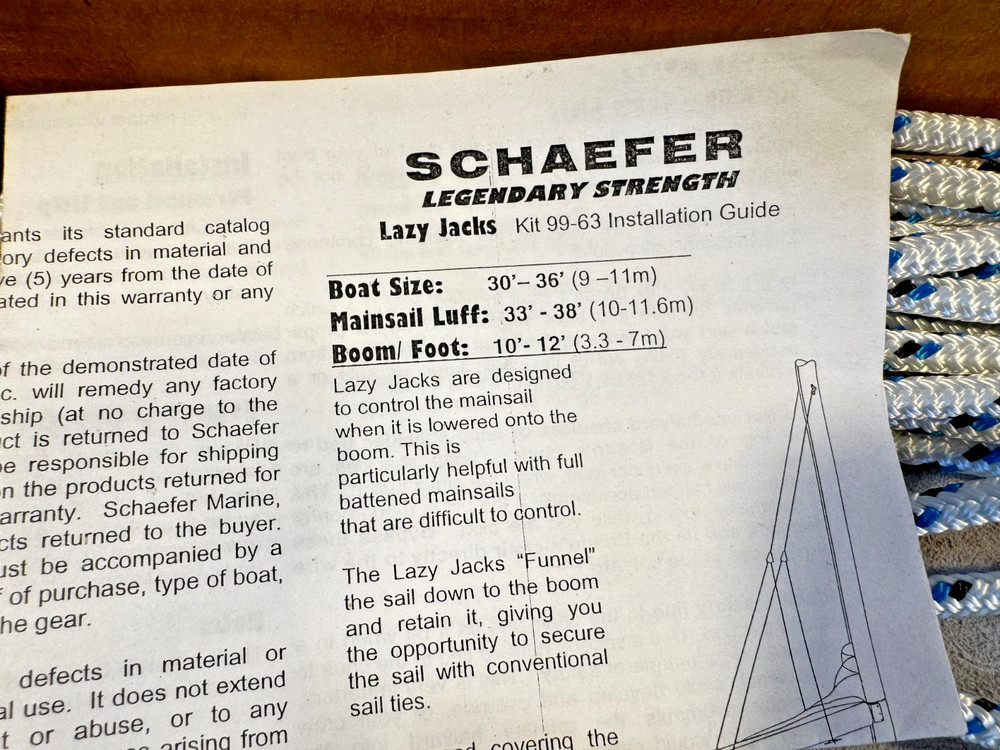 Schaefer Medium Lazy Jack Kit - 99-63 - Complete - Free Fast Shipping!!