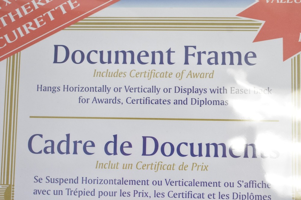 NuDell 21202 Leatherette Document Frames 2 Pack 8-1/2" x 11" Black Display