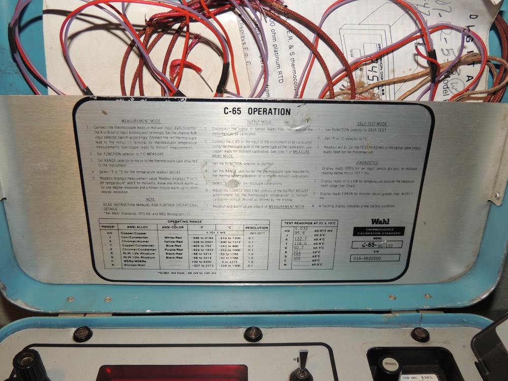 Wahl Thermocouple Calibration Standard Model C-65