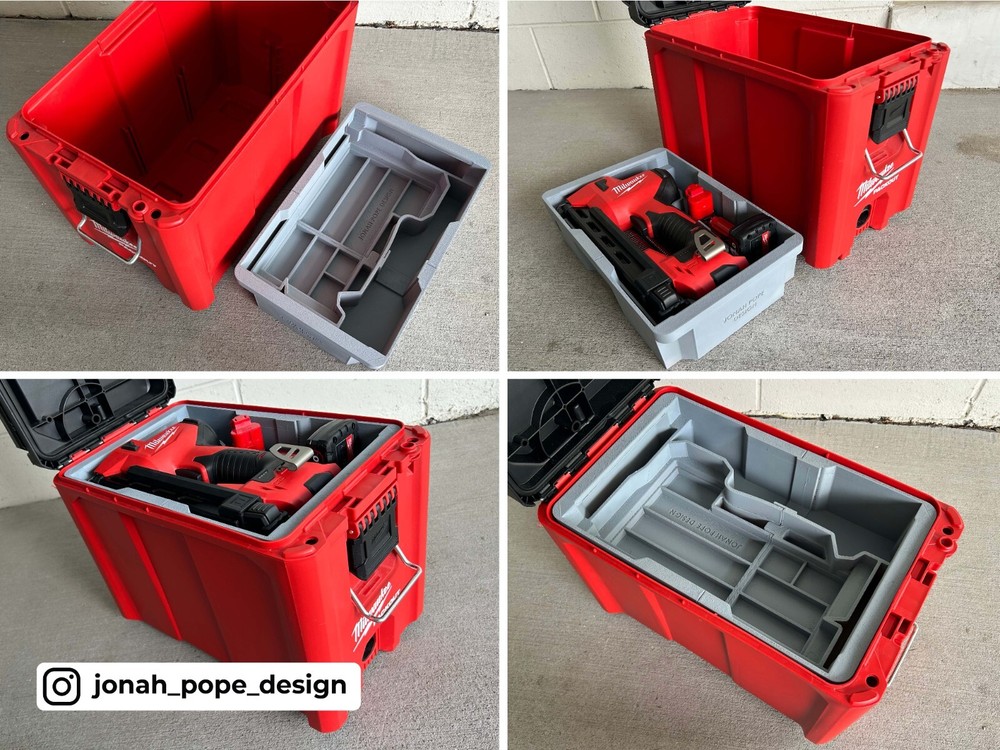 M12 Cable Stapler UPPER Insert for Milwaukee Packout | Jonah Pope (Insert Only)