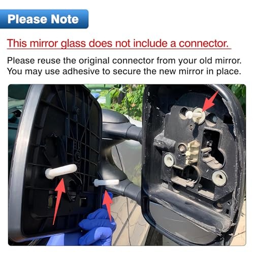 Replacement For 2008-2014 Ford E150 E250 E350, Passenger Side Mirror Glass
