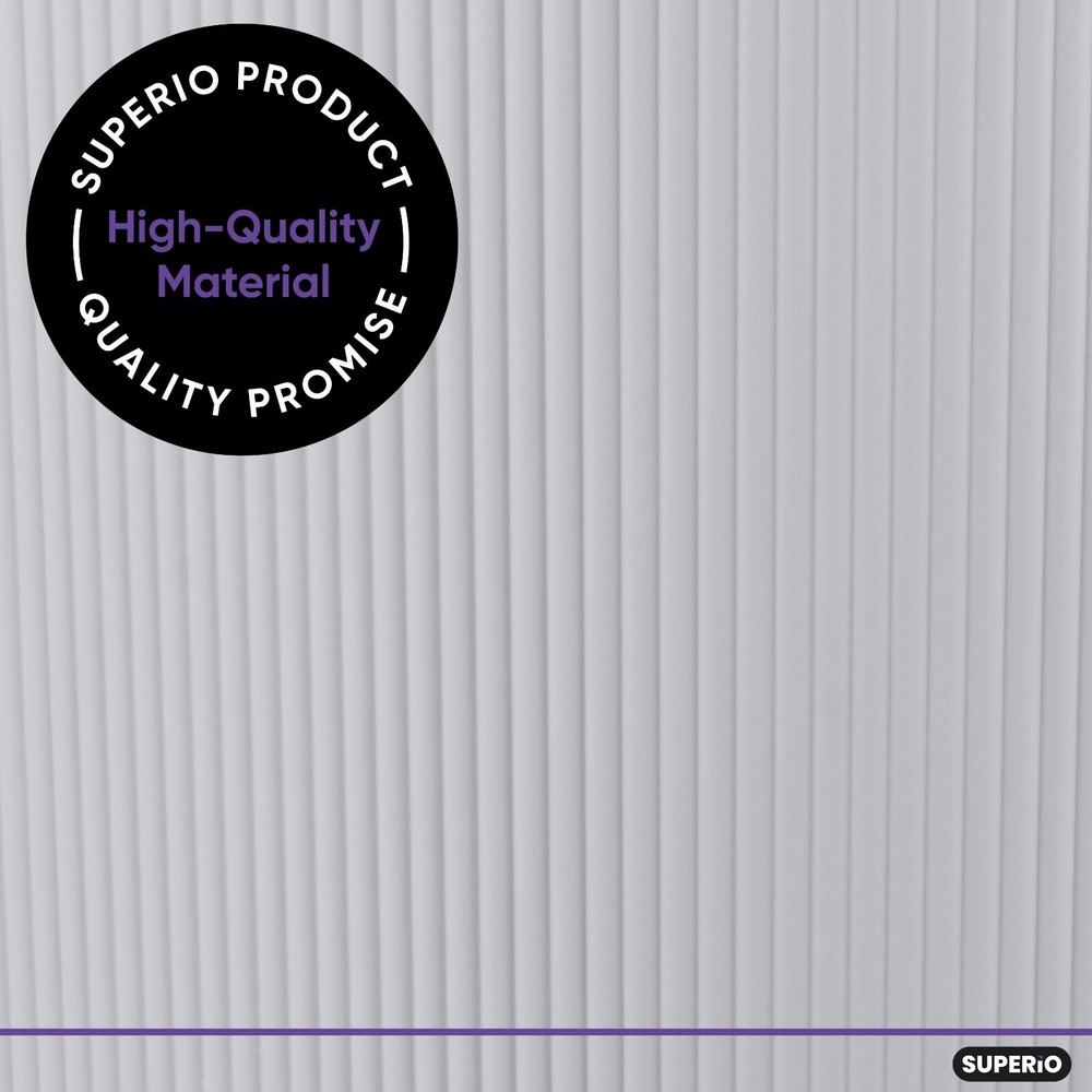 Superio Ribbed Plastic Laundry Hamper with Lid, Elegant-Smoke White