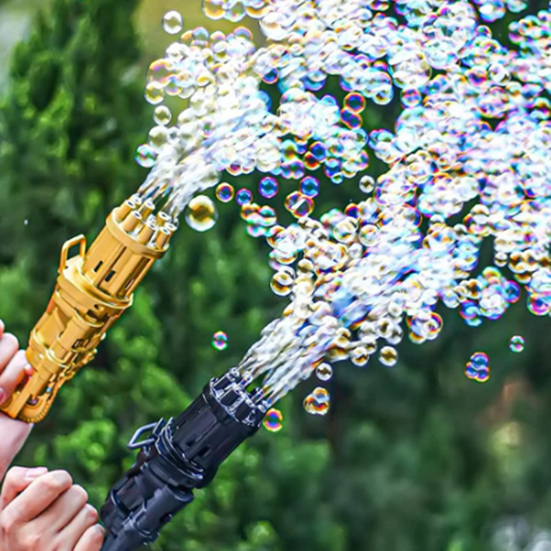 2x Gatling Bubble Machine Bubbler Maker Automatic Bubble Gun Toy For Kid Outdoor