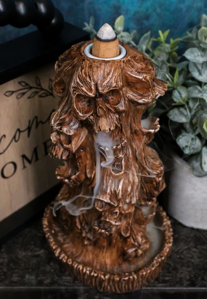 Morphing Screaming Underworld Skulls In Willow Tree Backflow Incense Cone Burner