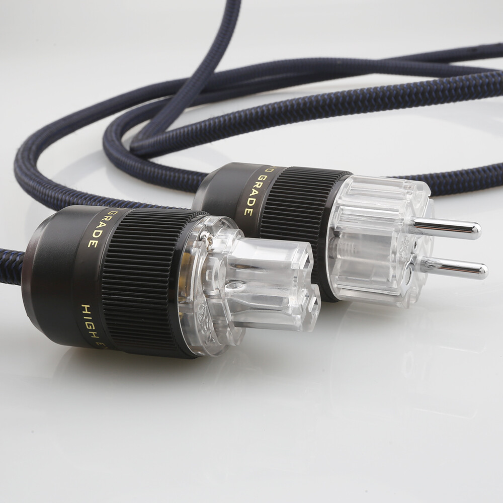 Silver / Rhodium Plated EU Schuko Plug Power Connector for HIFI Power Cable