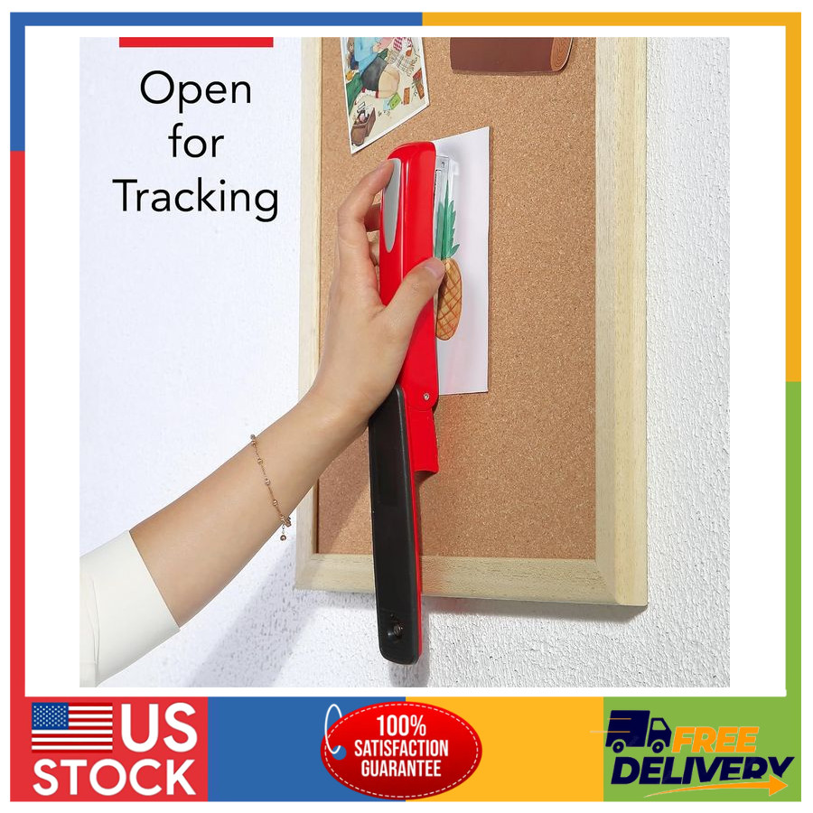 Desktop Stapler with Staples 20 Sheet Capacity 180 Degree Open Red for Students