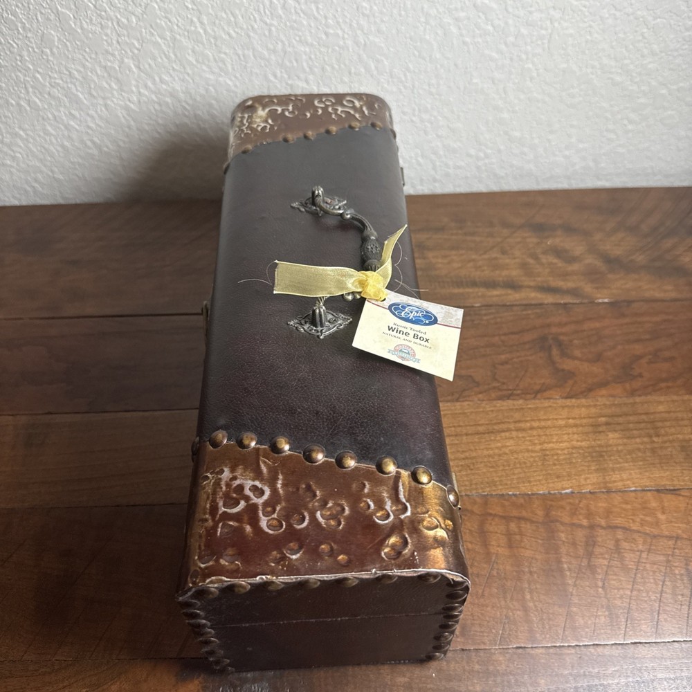 Rustic Tooled Carrying Case Wine Box