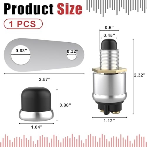 Push Button Starter Switch 12V 50A, Waterproof Momentary Start Switch black-1