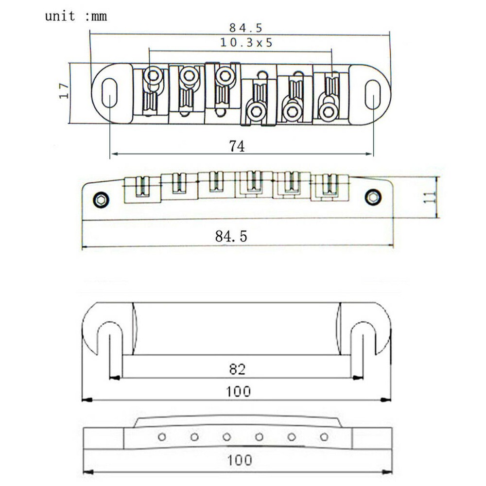 Adjustable Roller Saddle Tune-O-Matic Guitar Bridge Tailpiece Sets for LP SG ES