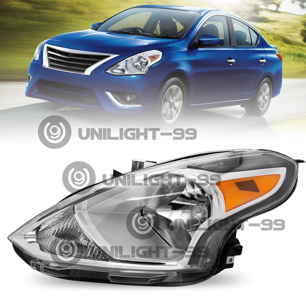 Left Headlight For 2015-2019 Nissan Versa 4DR Driver Side Headlamp Assembly