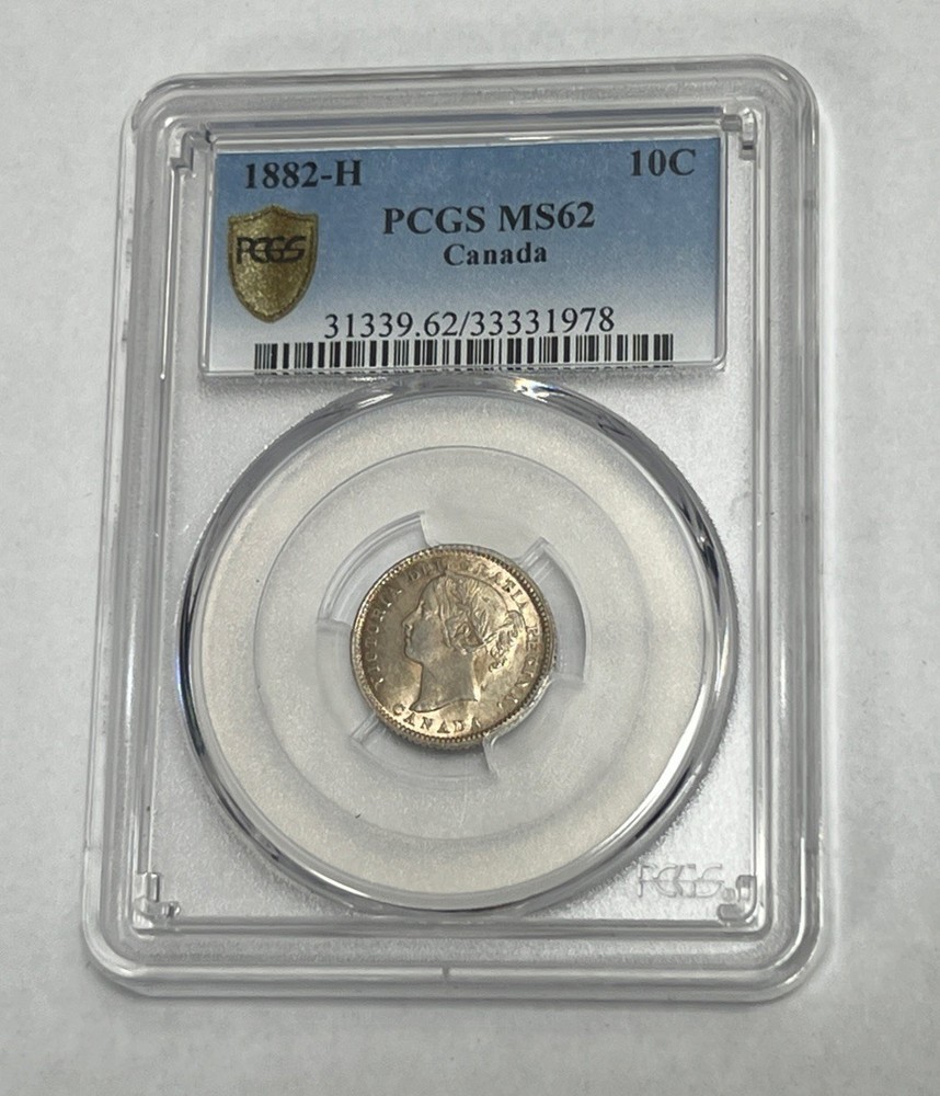 1882 H Canada 10 Cent PCGS MS62 Silver Coin