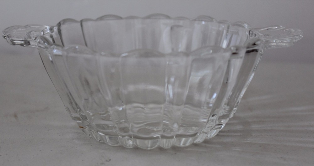 Clear Glass Handled Candy Nut Dish L#1332