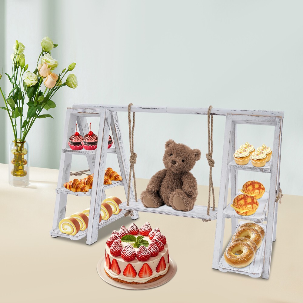 3 Tier Serving Tray Wooden Cupcake Stand Rustic Dessert Table Display Stand