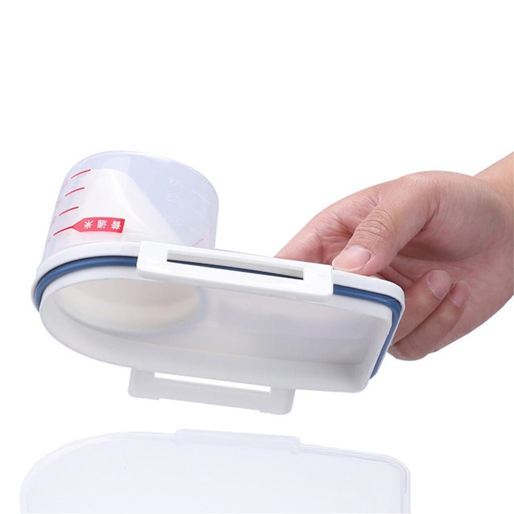 Portable Plastic Cereal Dispenser Storage Box Kitchen Food Grain Rice Container
