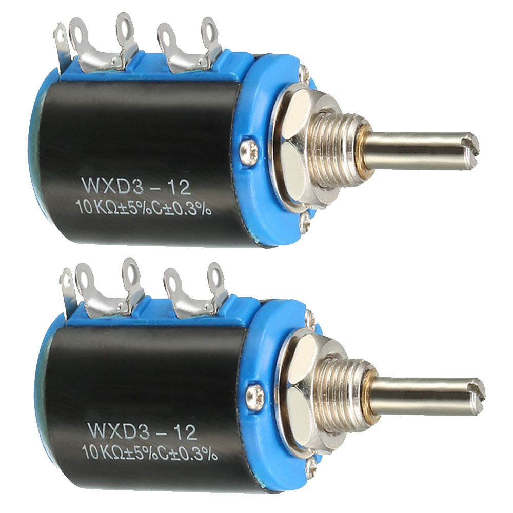 2PC 10K OHM 2W Multi Turn Wirewound Pot Precision Linear Potentiometers HOT