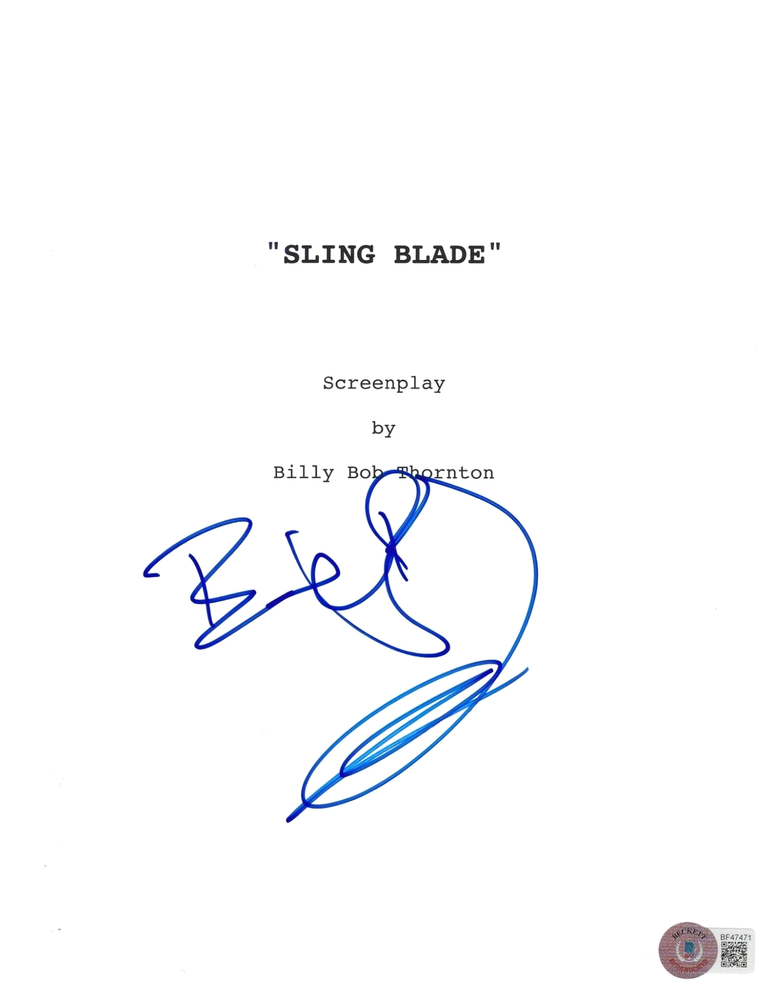 BILLY BOB THORNTON SIGNED 'SLING BLADE' FULL MOVIE SCRIPT BECKETT COA BAS