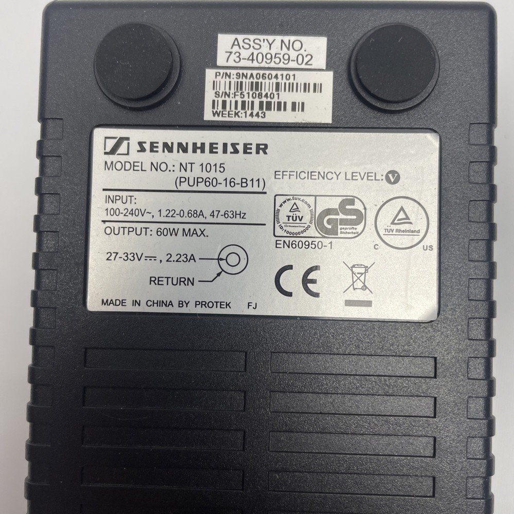 Sennheiser NT 1015 Power Supply for SI/SZI 1015 Prod. Code 004560