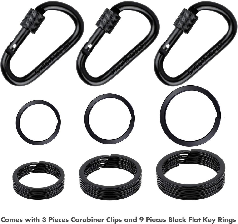 Locking Carabiner D Ring Clips With Flat Key Ring Durable