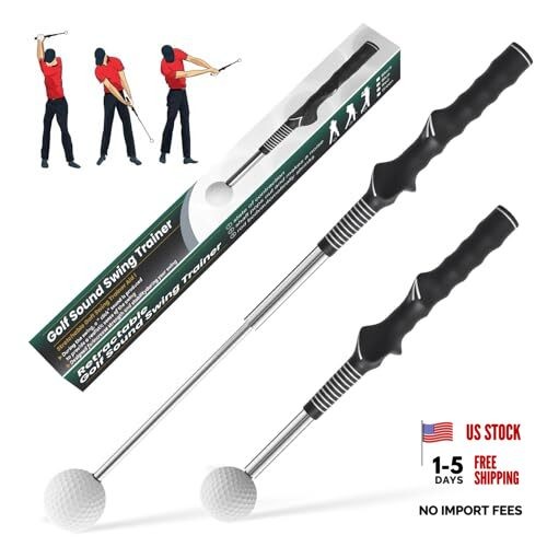 Retractable Golf Swing Training,Golf Training Aid,Golf Grip 1Pack Black
