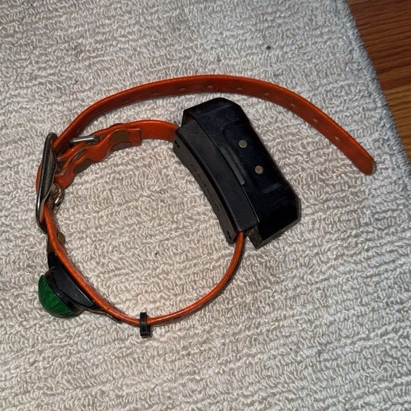 Dog Bark Collar with Electronic Unit and Orange Strap