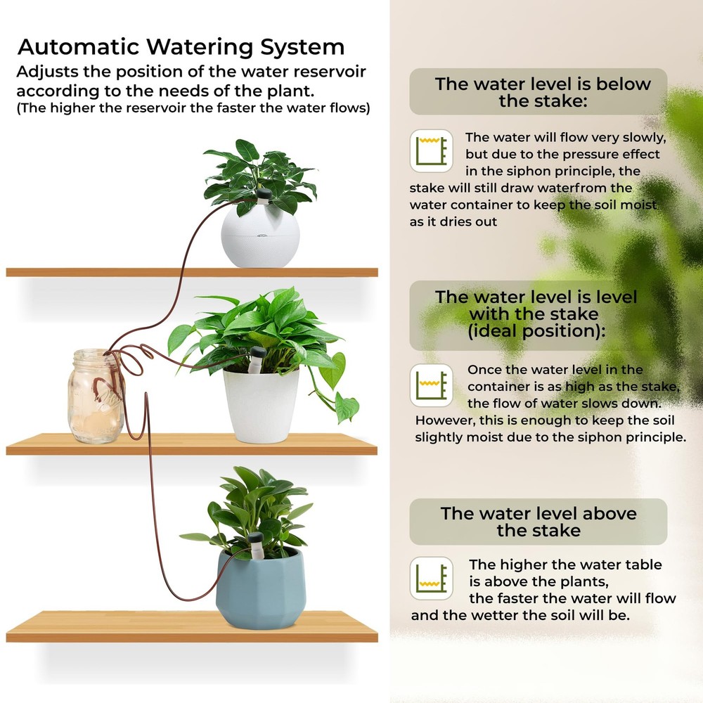 (8-Pack) Automatic Plant Watering System Devices, Slow Release Ceramic Materi...