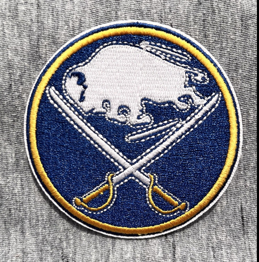 BUFFALO SABRES EMBROIDERED IRON ON PATCH 3” DIAMETER FREE SHIPPING