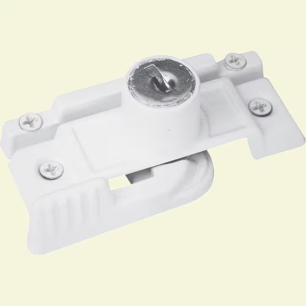 White, Slim-Line Keyed Sash Lock