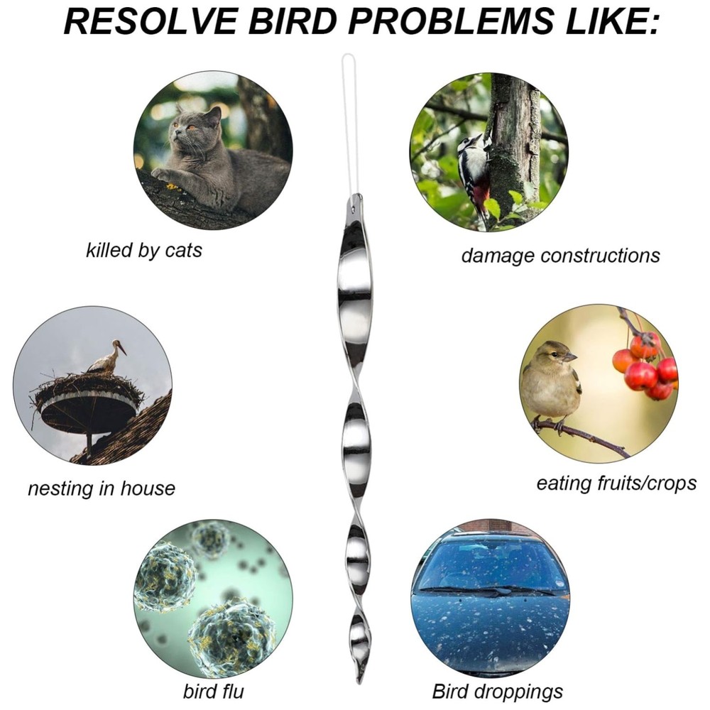 Silver Reflective Rods for Bird Control