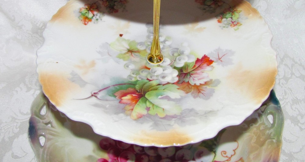 Custom Three Tier Tea Party Cake Stand Made With Antique Lusterware Plates