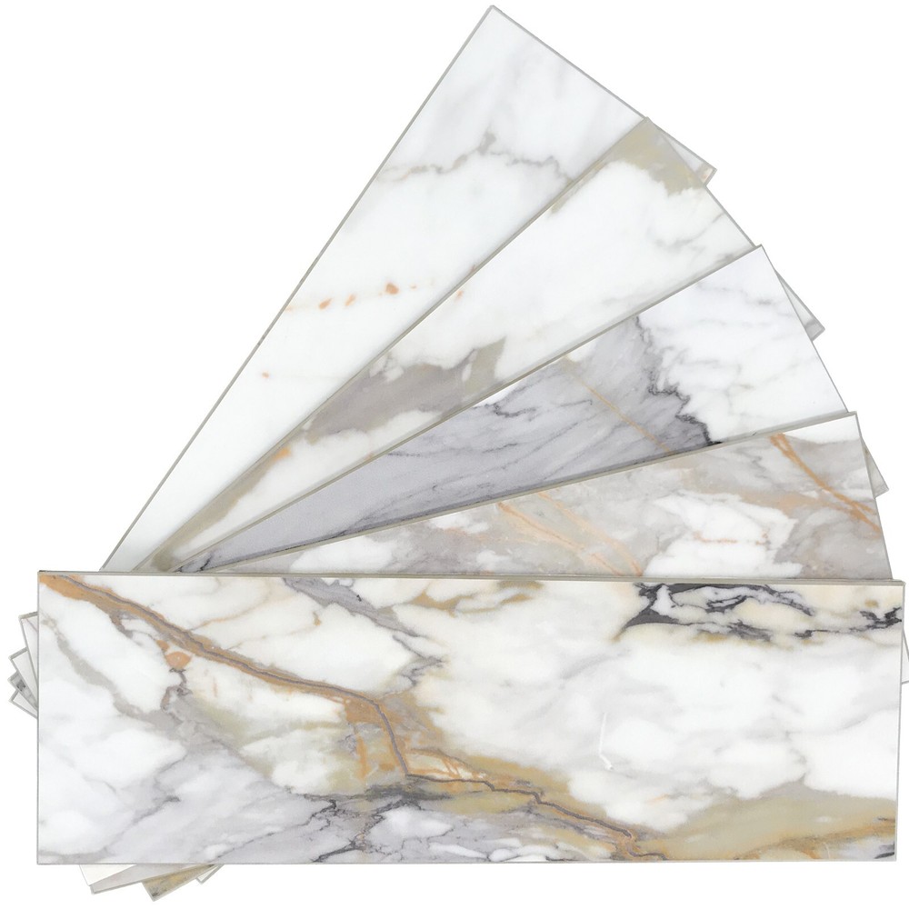 SUNWINGS 30-Sheet 4"x12" Subway Peel and Stick Backsplash Wall Tile